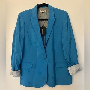 NWT Zadig &Voltaire Victor Jacquard Star Blazer Jacket Blue